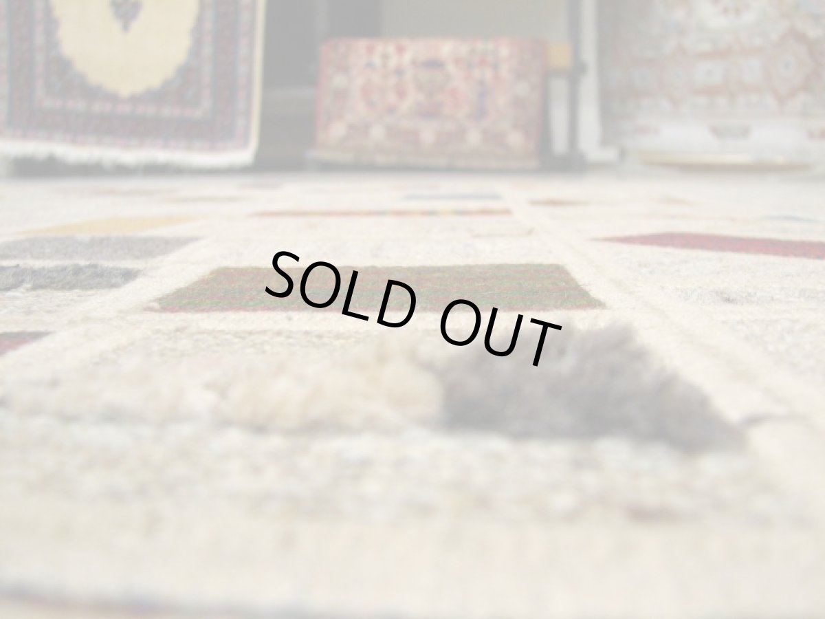 画像4: ペルシャキリムギャッベパッチワークラグB141TR148x103 (4)