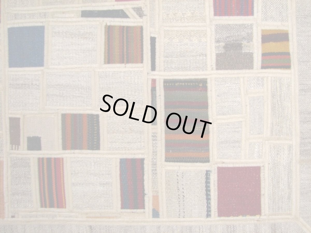 画像2: ペルシャキリムギャッベパッチワークラグB141TR148x103 (2)