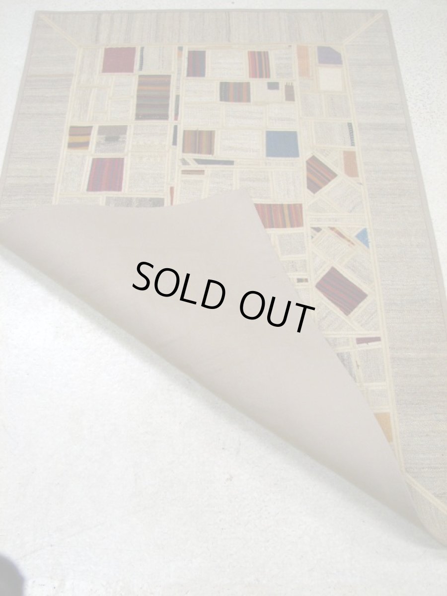 画像5: ペルシャキリムギャッベパッチワークラグB141TR148x103 (5)