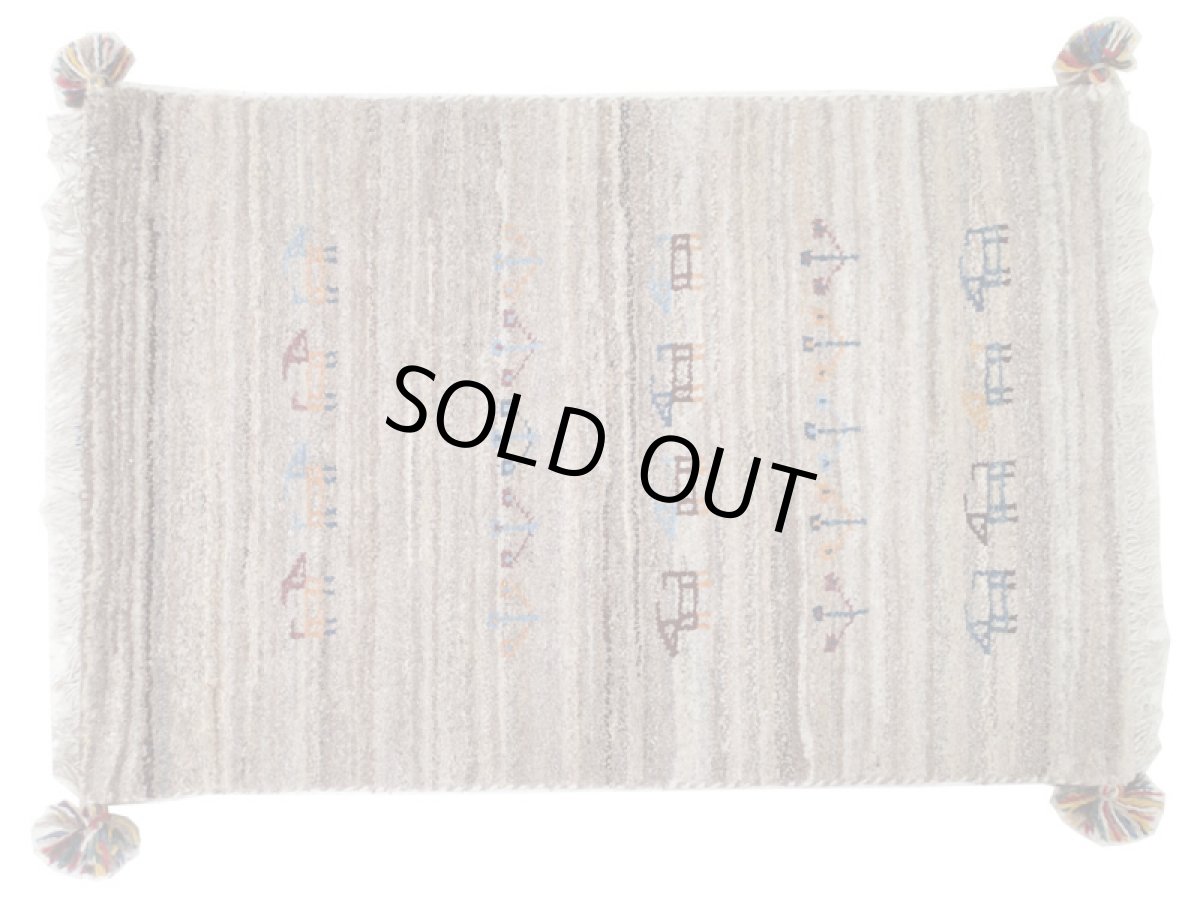 画像2: 玄関マットサイズギャッベ_C100_Gabbeh_86x58 (2)