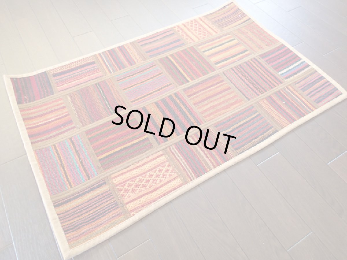 画像3: キリムパッチワークラグ玄関マットサイズ5504_86×56 (3)