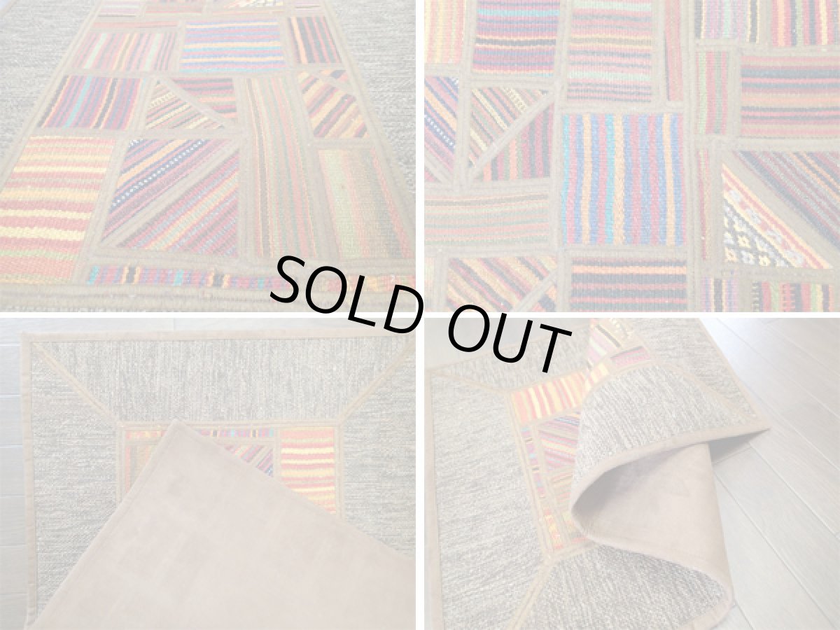 画像4: キリムジャジムパッチワークラグ玄関マットサイズ1760_93x63 (4)