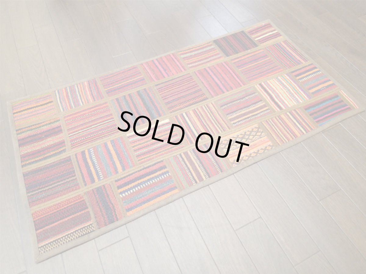 画像3: キリムパッチワークラグ玄関マットサイズ5500_100×51 (3)