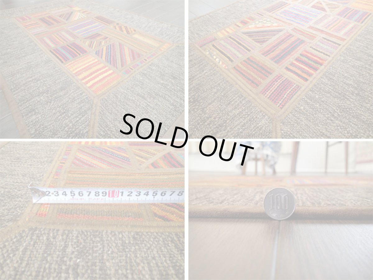 画像5: キリムジャジムパッチワークラグ玄関マットサイズ1760_93x63 (5)