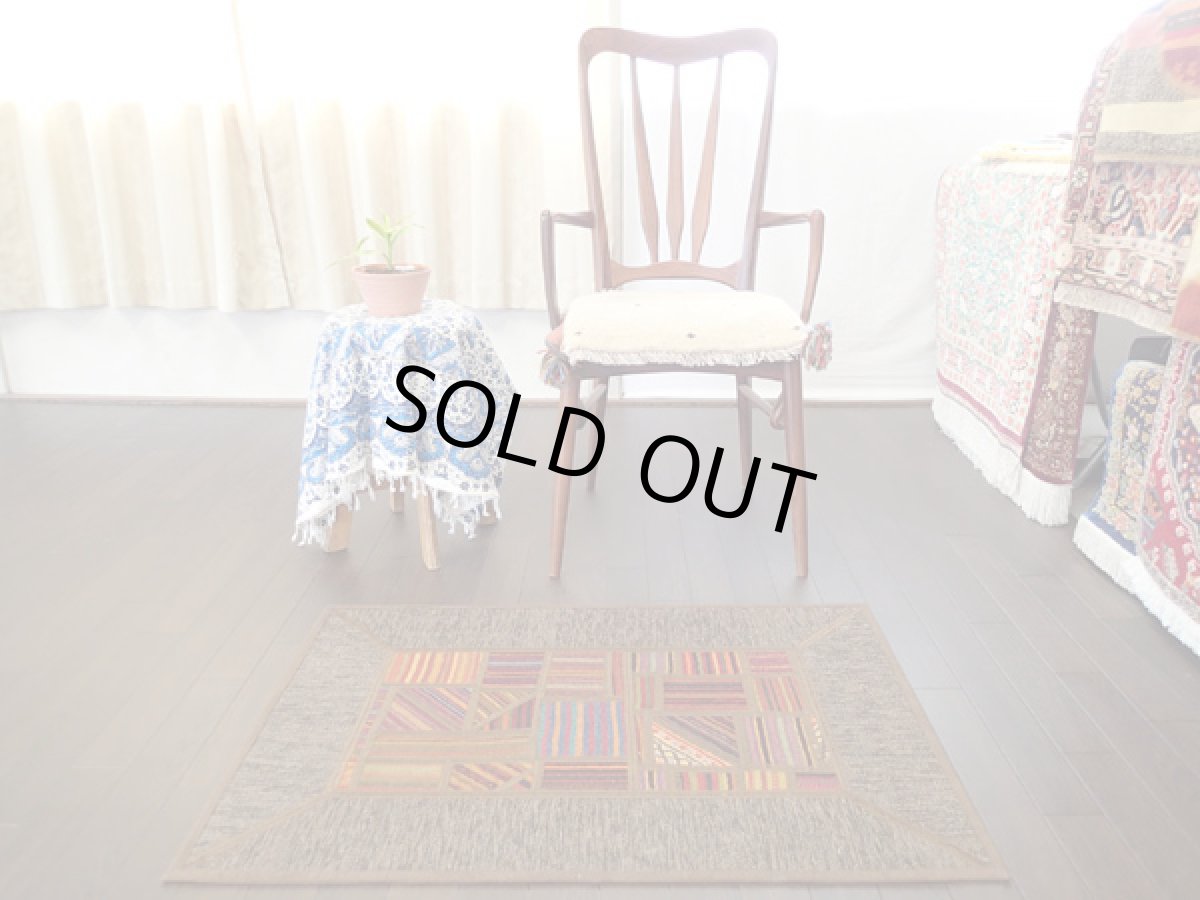 画像2: キリムジャジムパッチワークラグ玄関マットサイズ1760_93x63 (2)