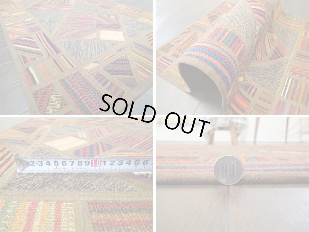 画像5: キリムジャジムパッチワークラグ玄関マットサイズ1766_93×59 (5)