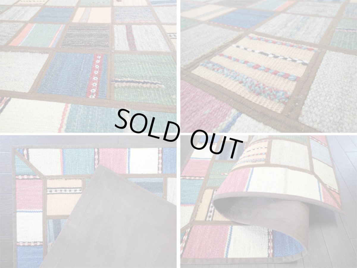 画像4: ギャッベキリムジャジムパッチワークラグ_アクセントラグサイズ5484_127x82 (4)