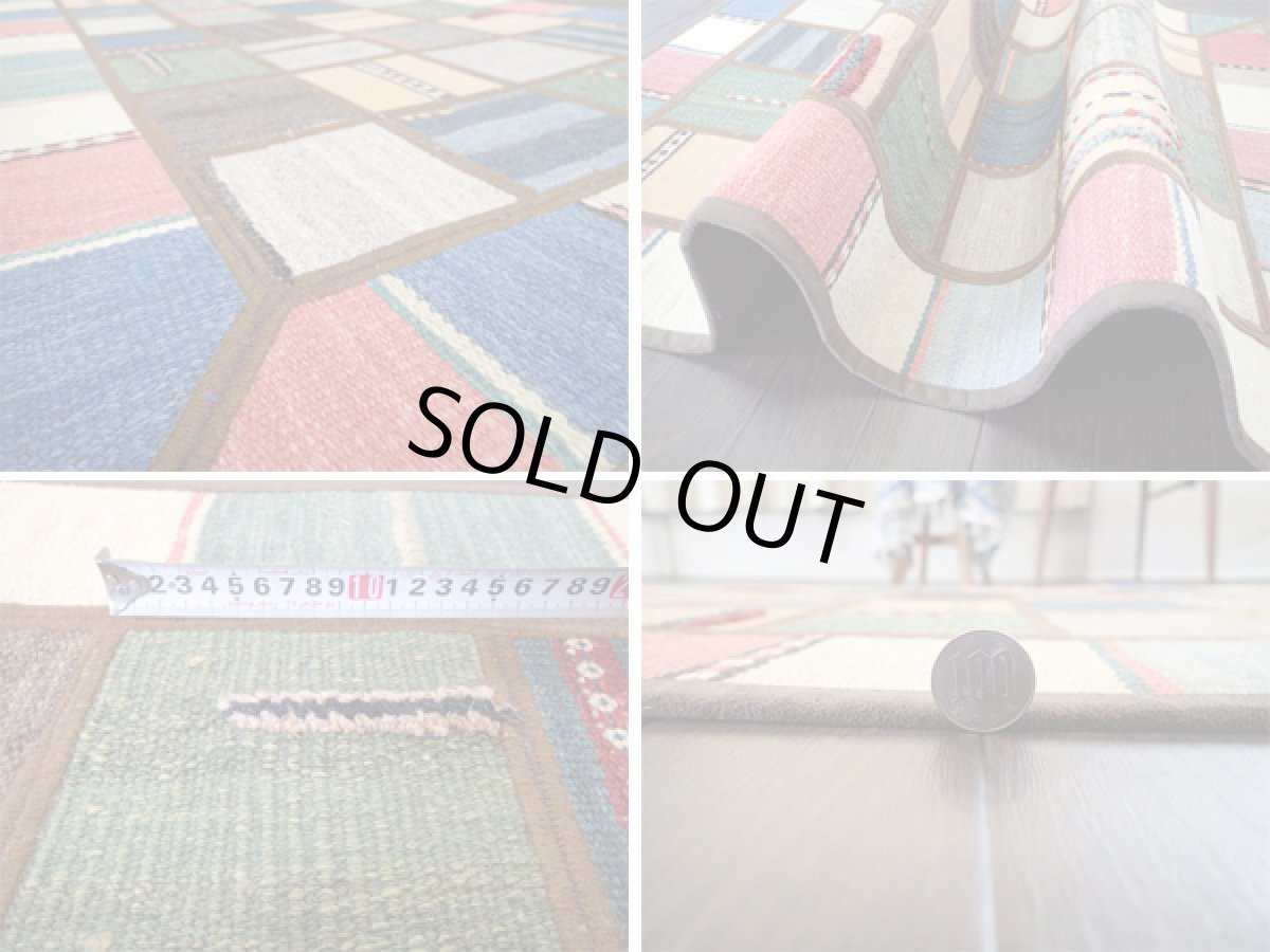 画像5: ギャッベキリムジャジムパッチワークラグ_アクセントラグサイズ5484_127x82 (5)