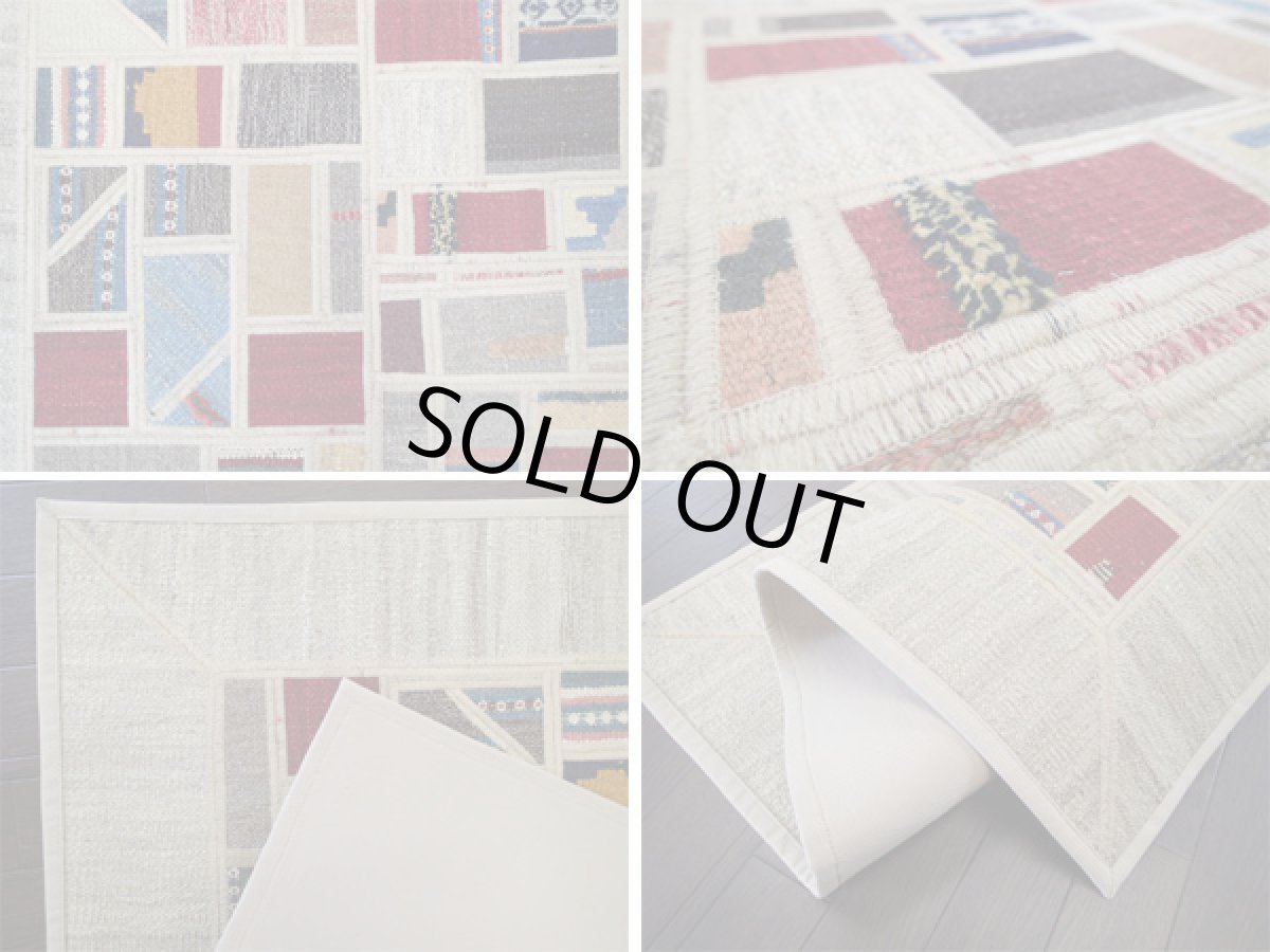 画像4: ギャッベキリムジャジムパッチワークラグ_アクセントラグサイズ1782c_118x78 (4)