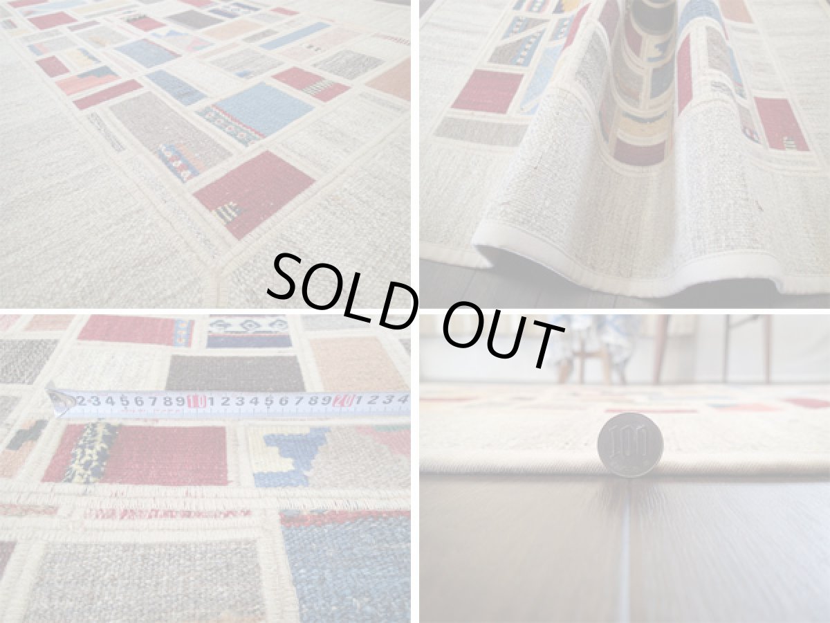 画像5: ギャッベキリムジャジムパッチワークラグ_アクセントラグサイズ1782c_118x78 (5)