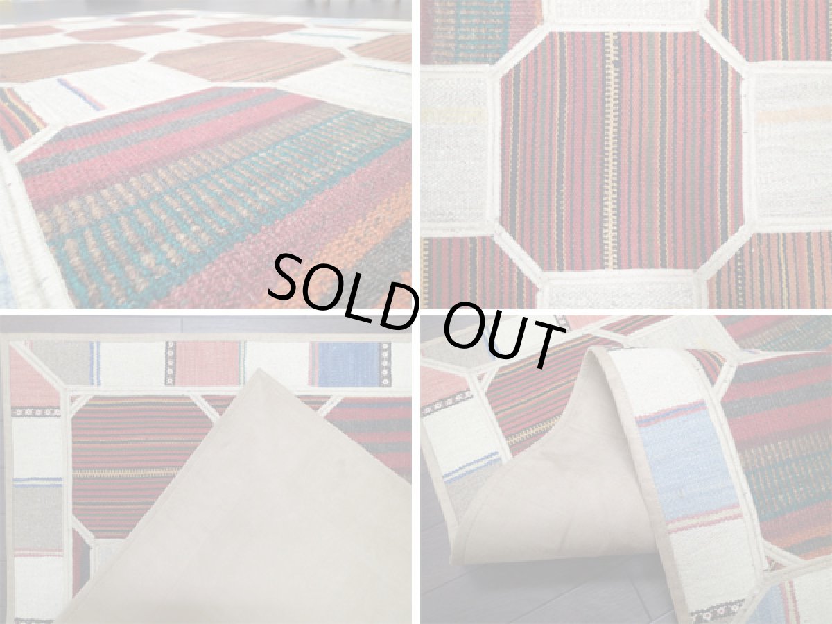 画像4: ギャッベキリムジャジムパッチワークラグ_アクセントラグサイズ5503_123×83 (4)