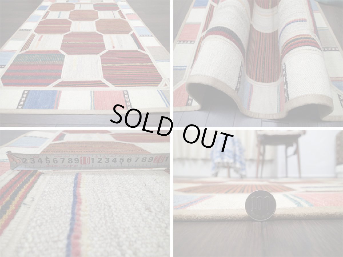 画像5: ギャッベキリムジャジムパッチワークラグ_アクセントラグサイズ5503_123×83 (5)