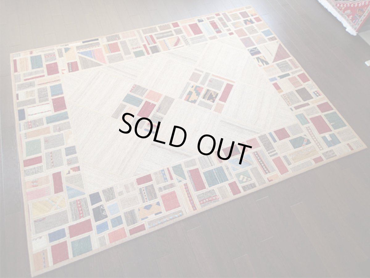 画像3: ギャッベキリムジャジムパッチワークラグ_センターラグサイズ1790_182×141 (3)