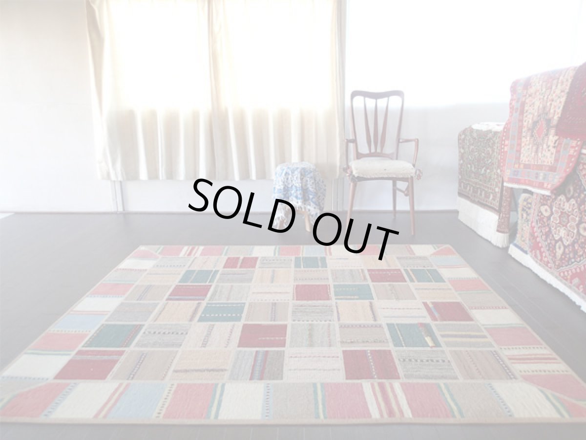 画像2: ギャッベキリムジャジムパッチワークラグ_センターラグサイズ1588_198×158 (2)