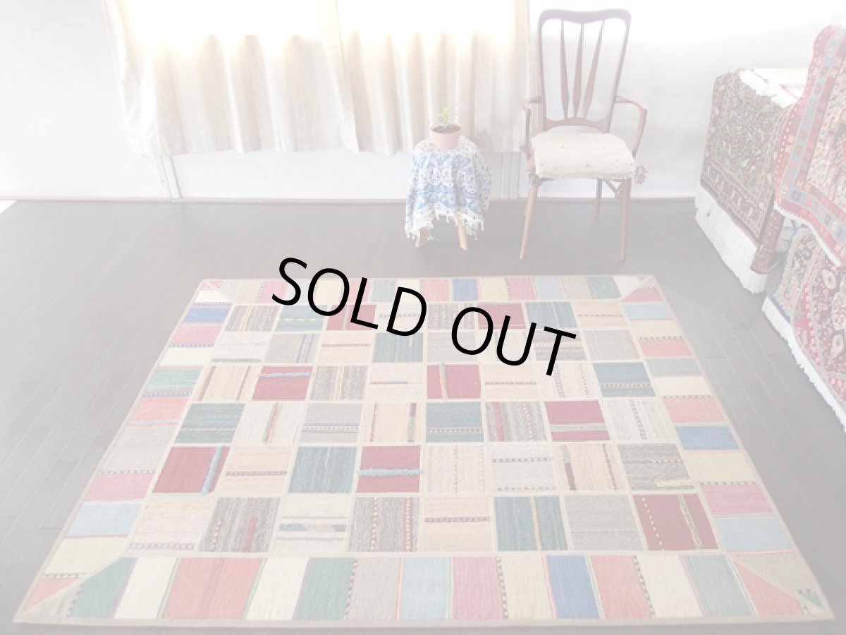 画像2: ギャッベキリムジャジムパッチワークラグ_センターラグサイズ1633_197×157 (2)