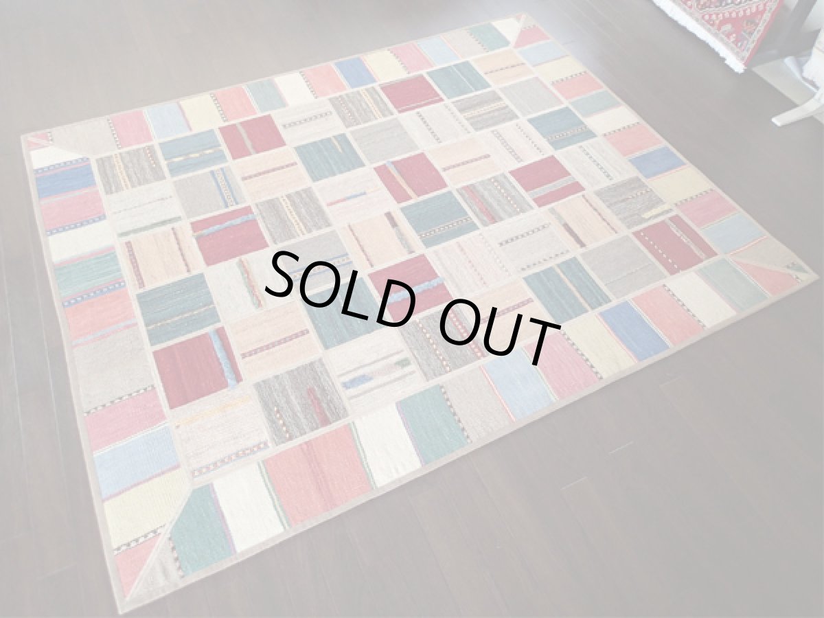 画像3: ギャッベキリムジャジムパッチワークラグ_センターラグサイズ1633_197×157 (3)