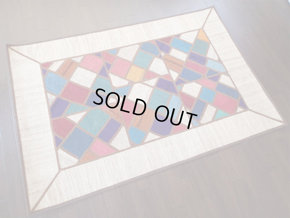 画像3: ギャッベキリムジャジムパッチワークラグ_センターラグサイズ6349_153×106 (3)