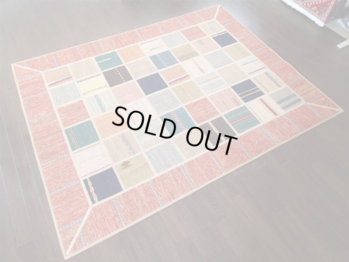 画像3: ギャッベキリムジャジムパッチワークラグ_センターラグサイズ5379_197×157 (3)