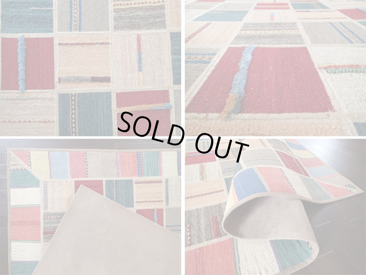 画像4: ギャッベキリムジャジムパッチワークラグ_センターラグサイズ1633_197×157 (4)