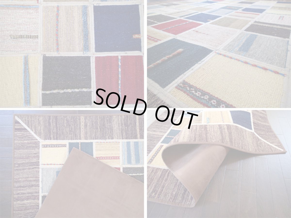 画像4: ギャッベキリムジャジムパッチワークラグ_センターラグサイズ5377_190×152 (4)