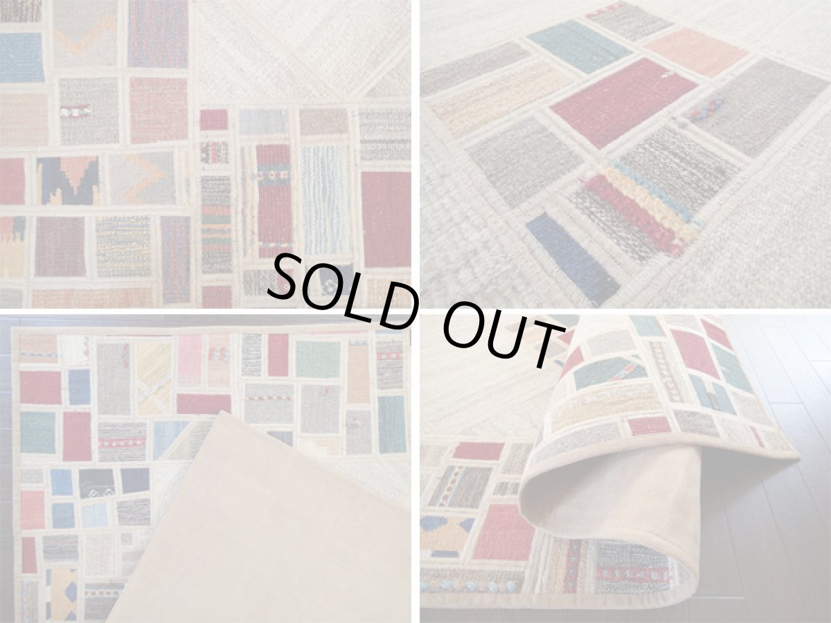 画像4: ギャッベキリムジャジムパッチワークラグ_センターラグサイズ1790_182×141 (4)