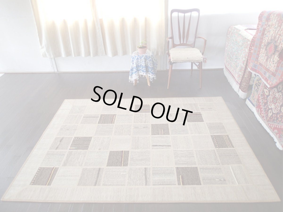 画像2: ギャッベキリムジャジムパッチワークラグ_センターラグサイズ5477_205×145 (2)