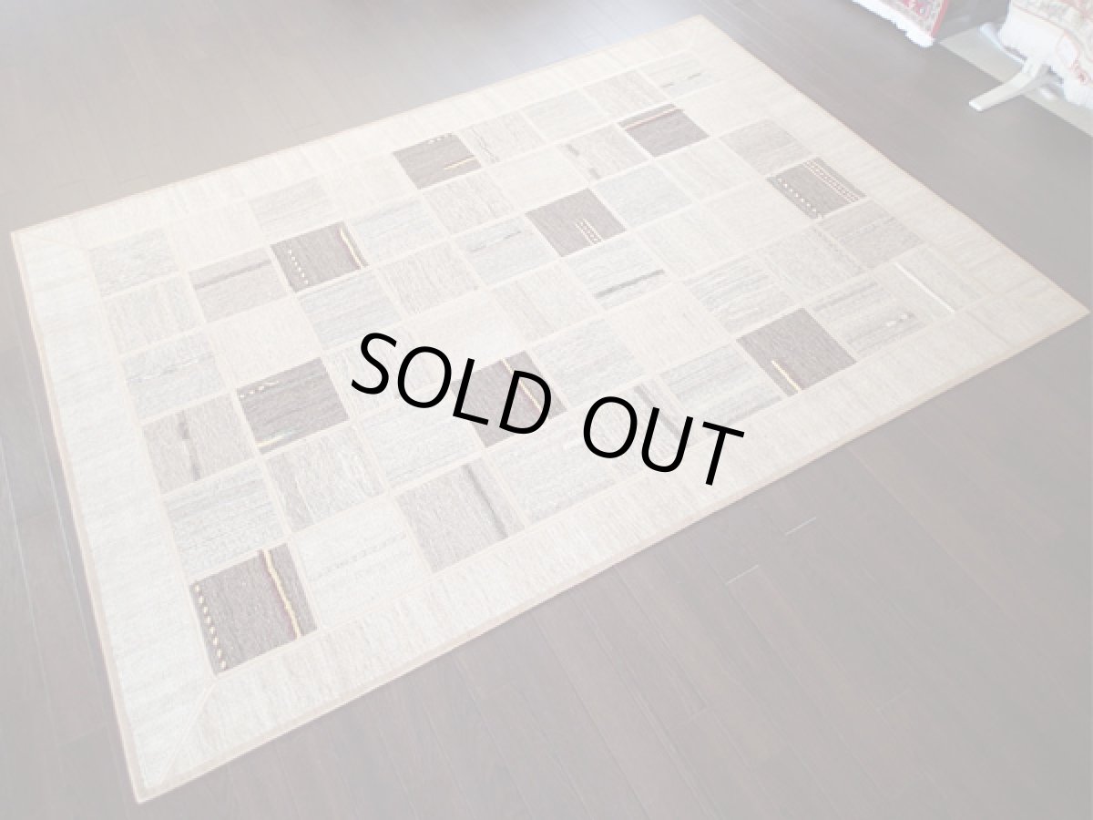 画像3: ギャッベキリムジャジムパッチワークラグ_センターラグサイズ5477_205×145 (3)