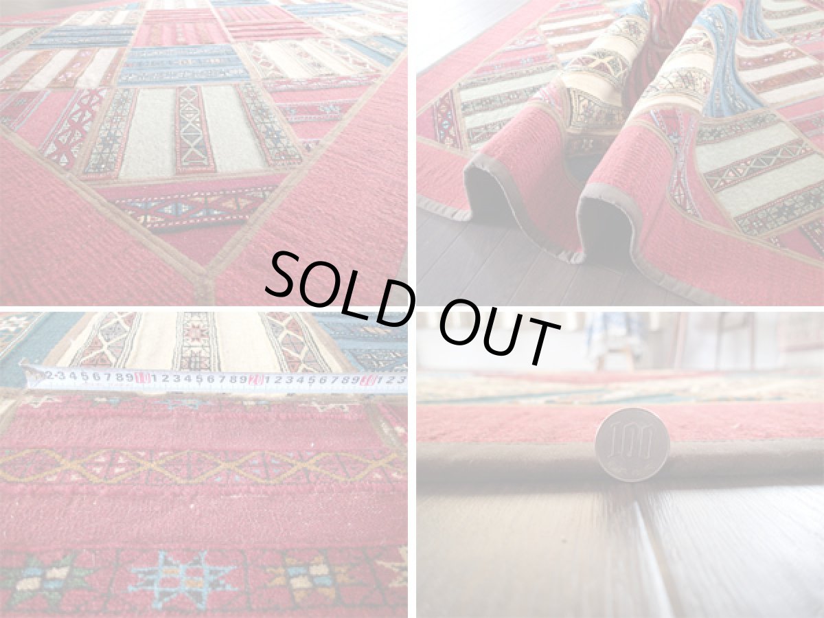 画像5: ペルシャ絨毯キリムジャジムパッチワークラグ_センターラグサイズ5319c_197×154 (5)