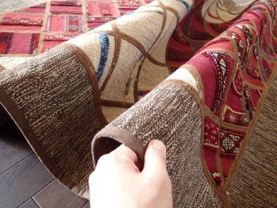 画像2: ペルシャ絨毯ギャッベキリムジャジムパッチワークラグ_センターラグサイズ5476_177×135