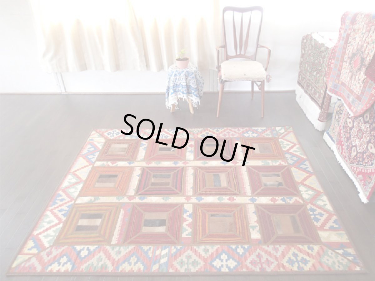 画像2: キリムジャジムパッチワークラグ_センターラグサイズ6314_192×150 (2)