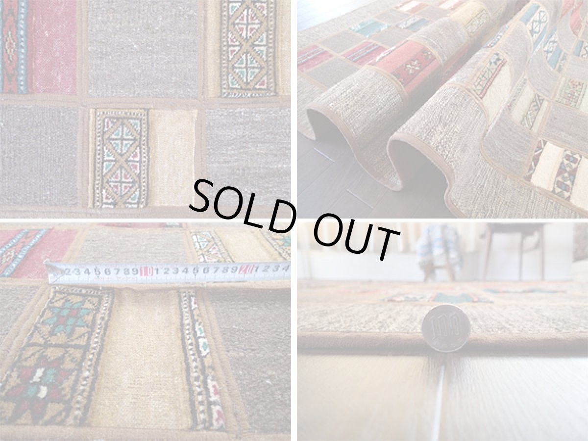 画像5: ペルシャ絨毯キリムジャジムパッチワークラグ_センターラグサイズ5378_193×147 (5)