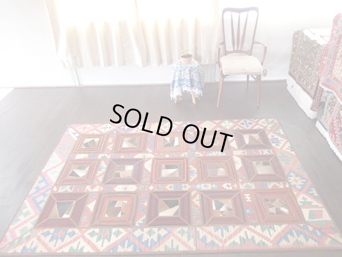 画像2: キリムジャジムパッチワークラグ_センターラグサイズ6315_222×144 (2)