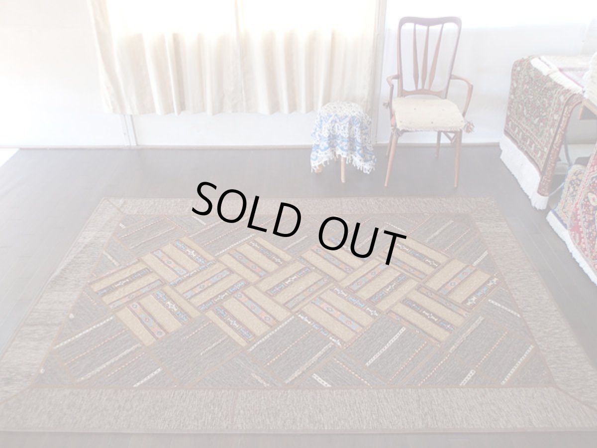 画像4: 新品 ペルシャ 絨毯 ギャッベ キリム ジャジーム パッチワーク リビング ルーム ラグ サイズ 249 x 165 cm No.5446 天然 ウール 敷物 マット カーペット 茶 からし色 n-5446-249165sa002 (4)