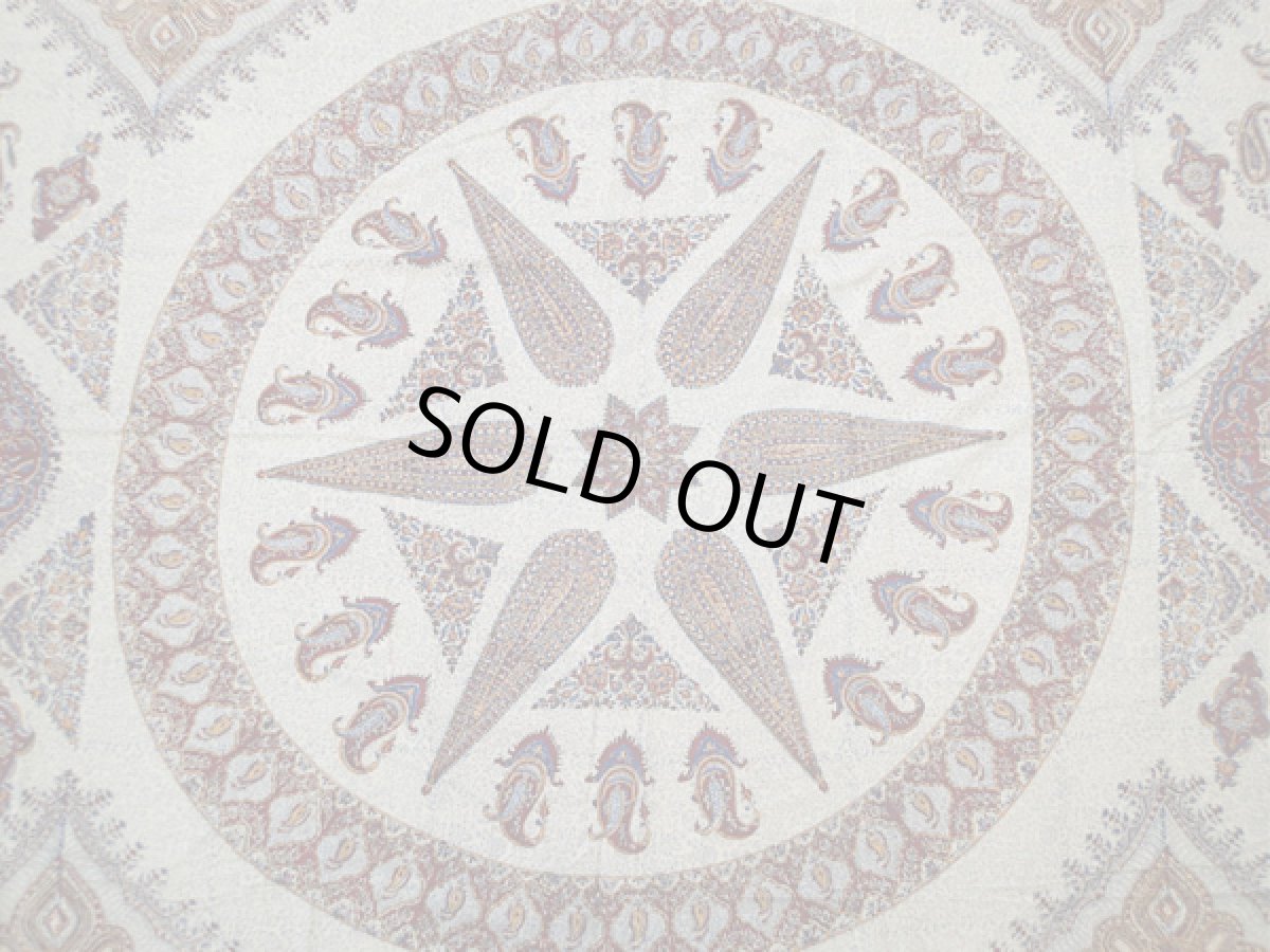 画像2: ペルシャ更紗(さらさ)ガラムカール_ペイズリー2_マルチカバー_220×280 (2)