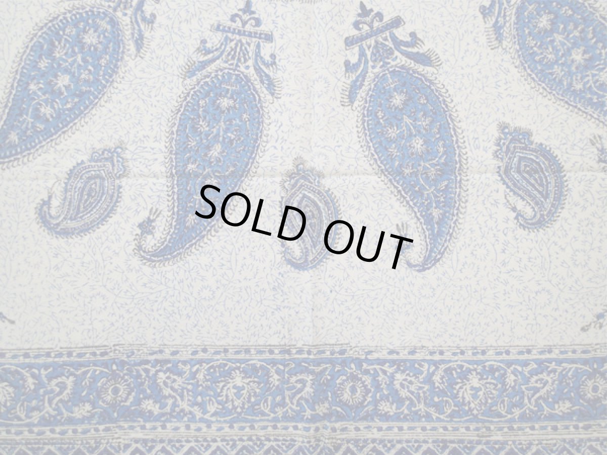 画像3: ペルシャ更紗(さらさ)ガラムカール_ペイズリーブルー3_マルチカバー_160×240 (3)