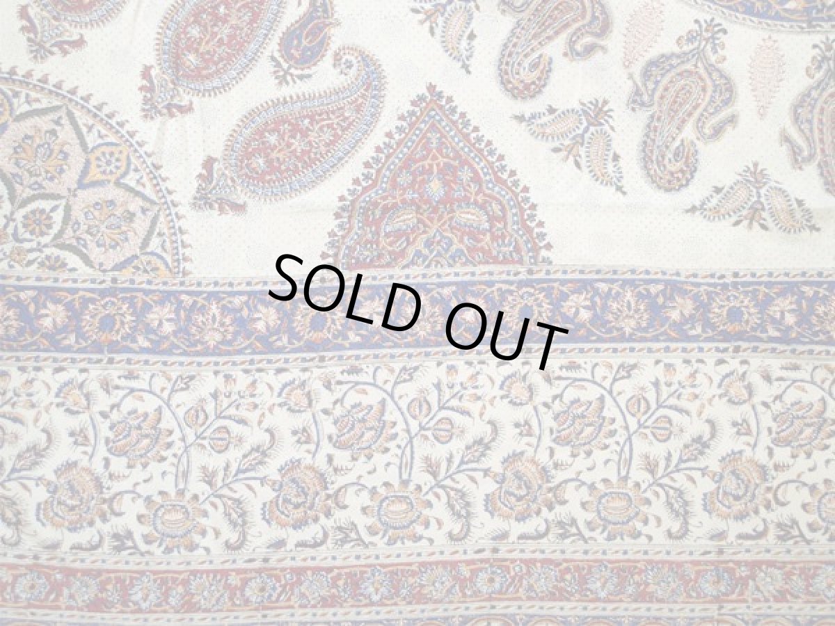 画像2: ペルシャ更紗(さらさ)ガラムカール_ペイズリー1_マルチカバー_220×280 (2)