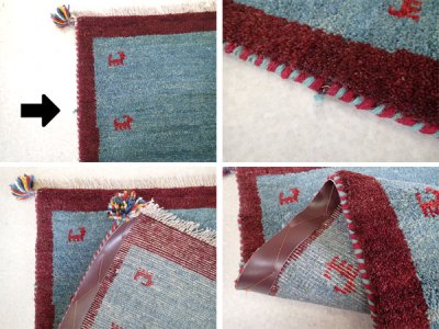 画像3: 玄関マットサイズギャッベC74Gabbeh90×57※一部ほつれ有り