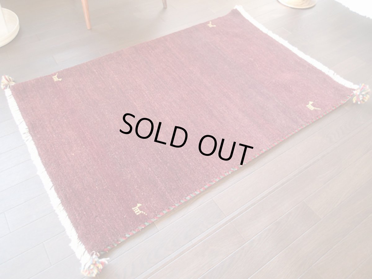 画像2: 手織りペルシャギャッベC117アクセントラグサイズ123×82ハンドメイドラグ (2)