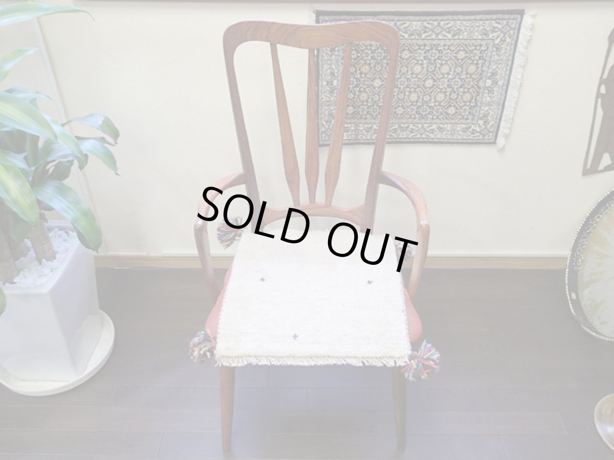 画像3: 手織り ペルシャ ミニ ギャッベ 座布団 サイズ 40 × 40 B62 ハンドメイド ラグ クッション ウール 天然 ギャベ (3)