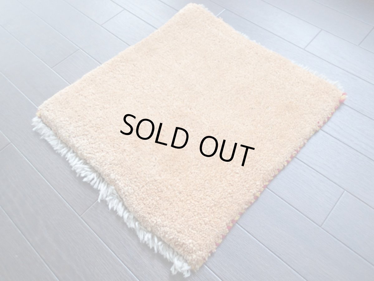 画像2: 手織りペルシャミニギャッベY00座布団サイズ40×40ハンドメイドラグ (2)