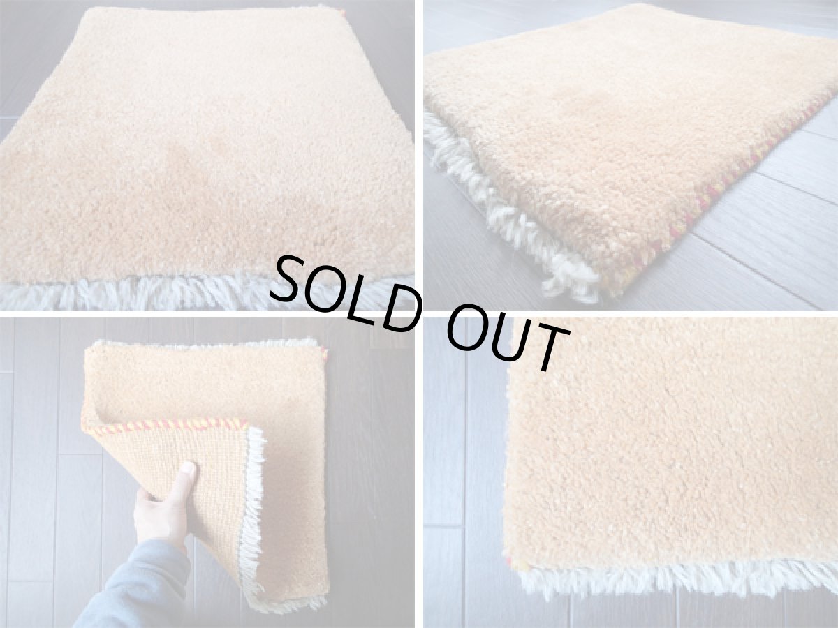 画像4: 手織りペルシャミニギャッベY00座布団サイズ40×40ハンドメイドラグ (4)