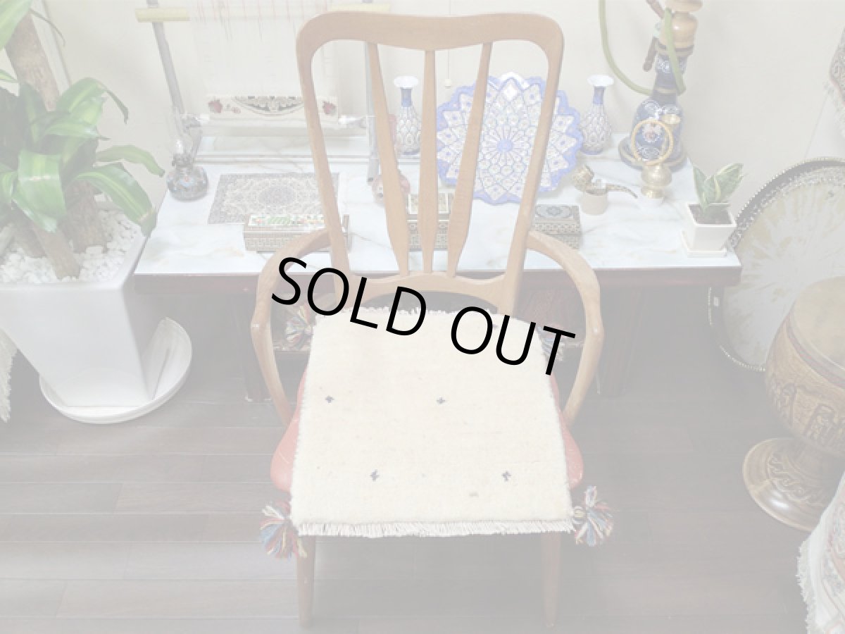 画像3: 手織りペルシャミニギャッベB61座布団サイズ40×40ハンドメイドラグ (3)