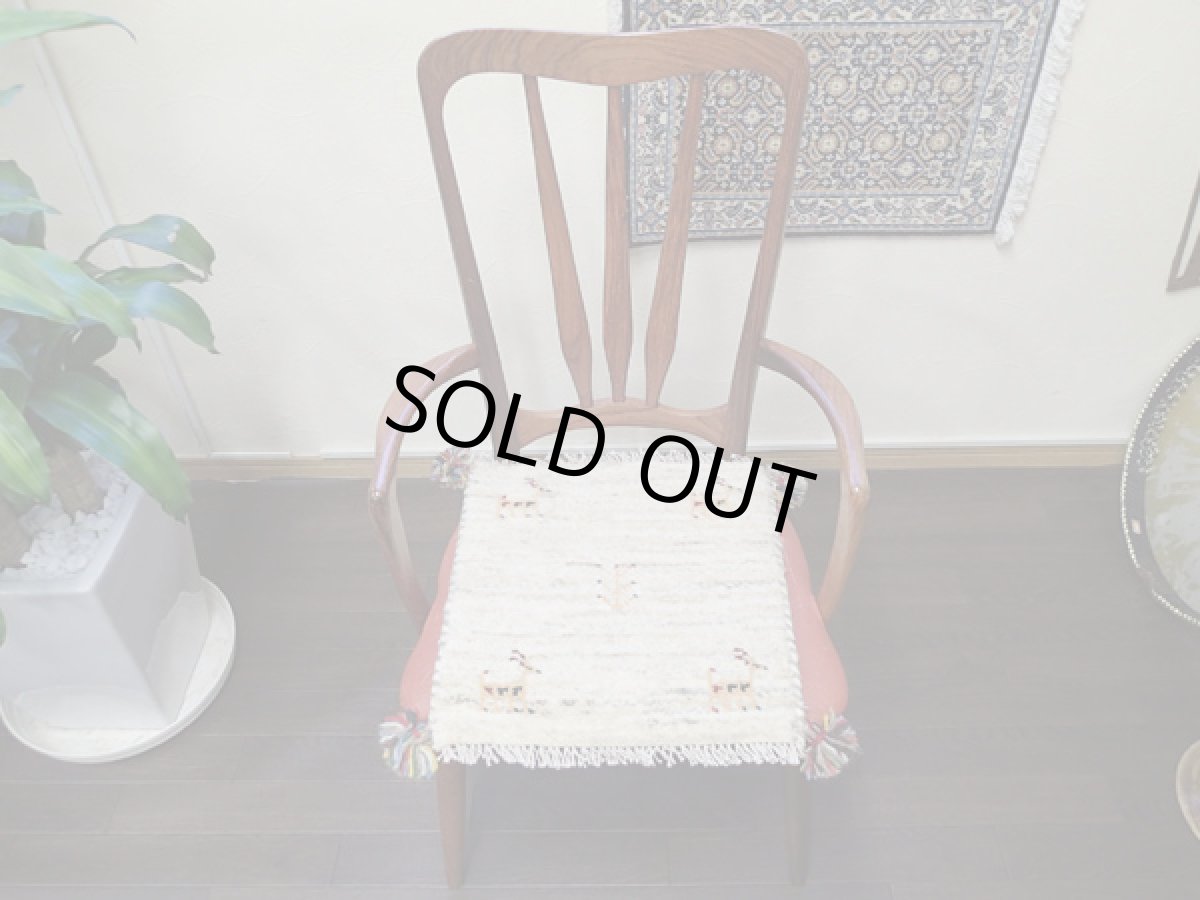 画像3: 手織りペルシャミニギャッベC25座布団サイズ39×38ハンドメイドラグ (3)