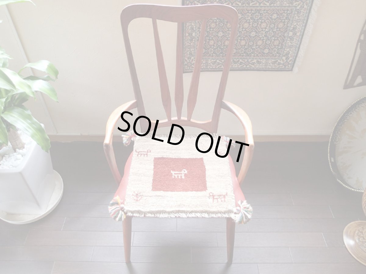 画像3: 手織りペルシャミニギャッベC50座布団サイズ35×38ハンドメイドラグ (3)