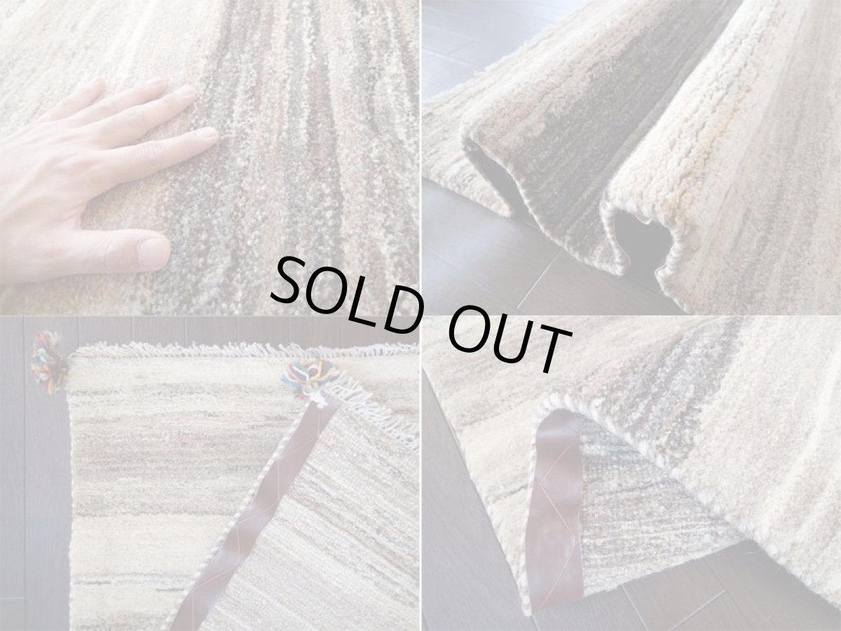 画像4: 手織りペルシャギャッベC125アクセントラグサイズ115×84ハンドメイドラグ (4)