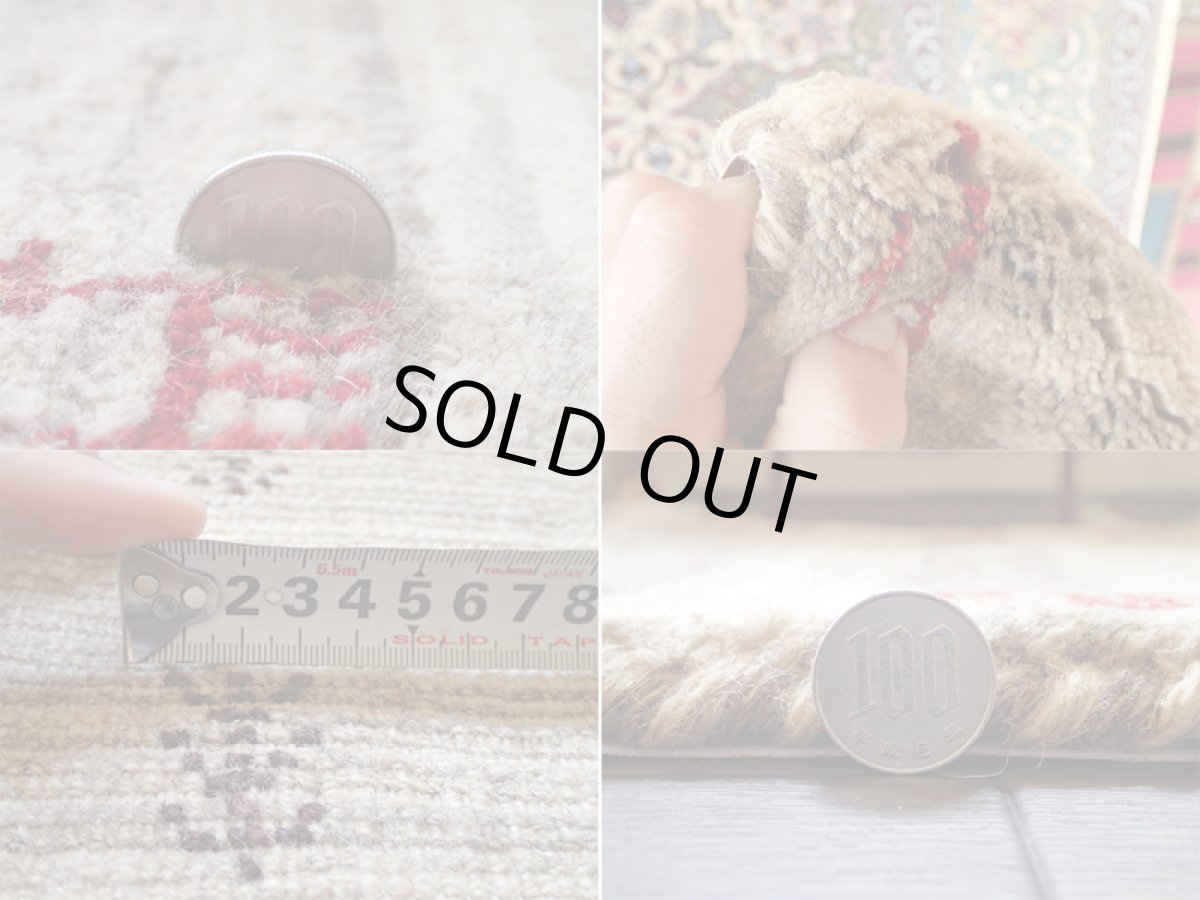 画像5: 手織りペルシャミニギャッベE71座布団サイズ36×39ハンドメイドラグ (5)