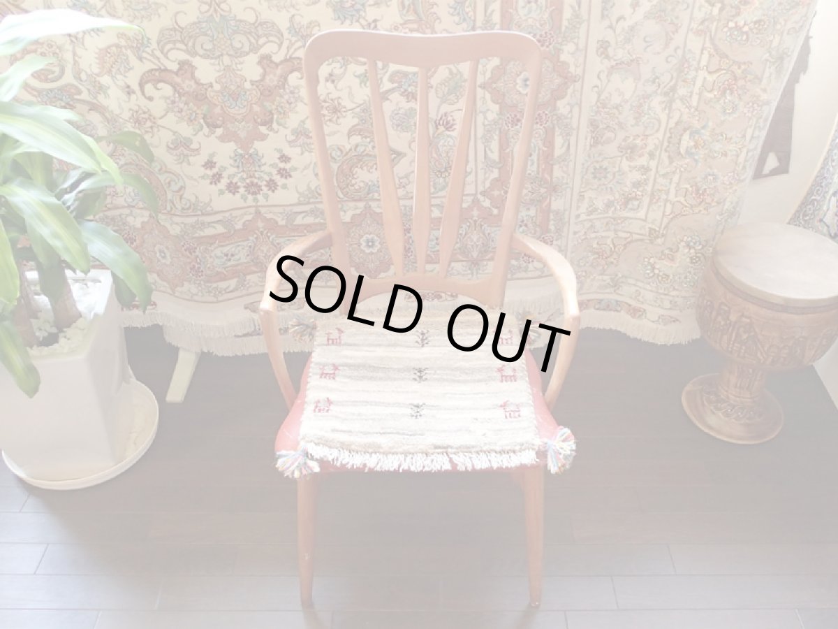 画像3: 手織りペルシャミニギャッベE71座布団サイズ36×39ハンドメイドラグ (3)