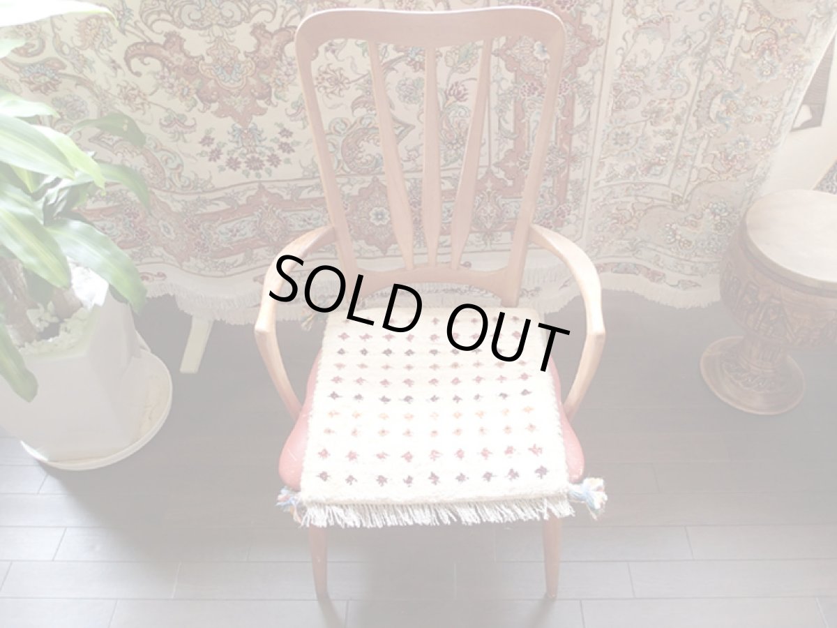 画像3: 手織り ペルシャ ミニ ギャッベ 座布団 サイズ 38 × 40 E82 ハンドメイド ラグ クッション ウール 天然 ギャベ (3)