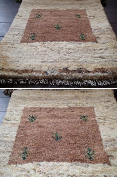 画像3: 手織りペルシャミニギャッベE81座布団サイズ40×40ハンドメイドラグ