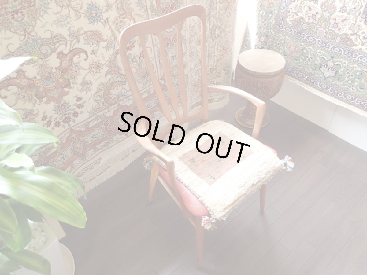 画像3: 手織りペルシャミニギャッベE81座布団サイズ40×40ハンドメイドラグ (3)